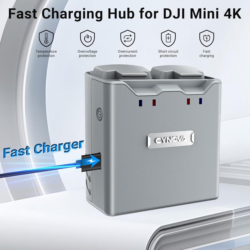 CYNOVA DJI Mini 4K Battery Charger, DJI Mini 4K Two-Way Charging Hub DJI Mini 2 Battery Charger Compatible with DJI Mavic Mini 2 /DJI Mini SE/Mavic Mini 2 SE for DJI Mini 4K Accessories & DJI Drone - Image 3